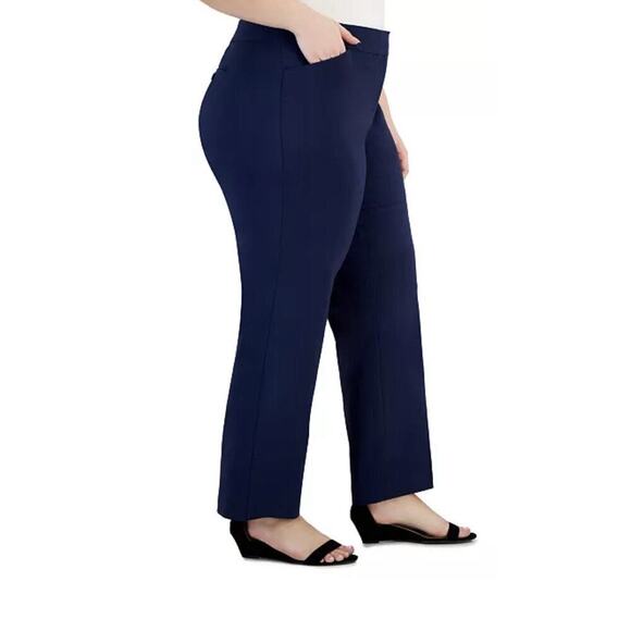Jm‎ Collection Blue Curvy-Fit Straight-Leg Intrepid Plus Size 24WP Petite NWT - Picture 2 of 7